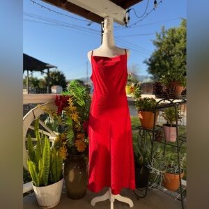Michele Vibrant Red Slip Maxi Dress
